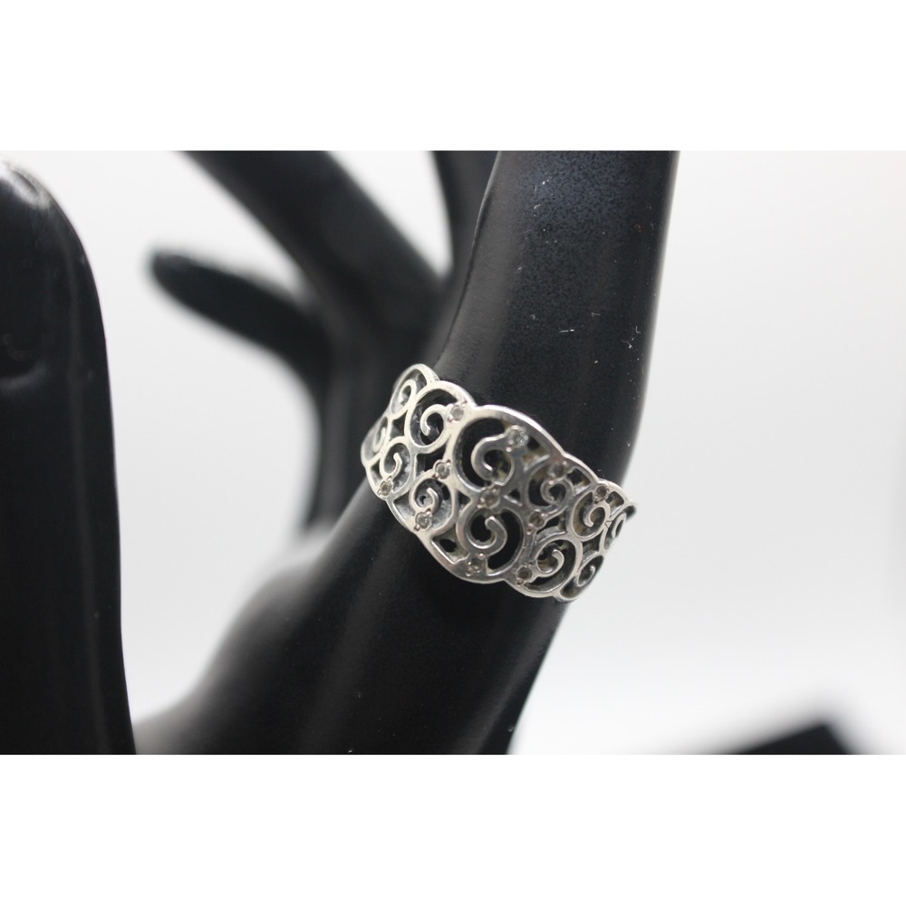 Sterling Silver Orthodox Prayer Ring Size 8.5 Cyrillic "Lord Save" Filigree TVLD